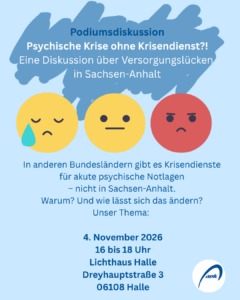 Mehr über den Artikel erfahren Podium am 4.11. in Halle – Krise ohne Krisendienst?